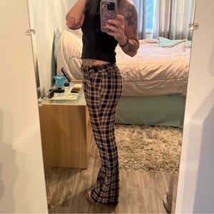 LEI Y2K Vintage Flare Bell bottom pants Plaid